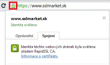 Zobrazeni detailu certifikatu v Chrome