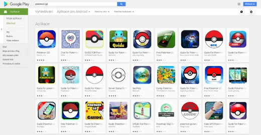 Pokemon Go v Google play