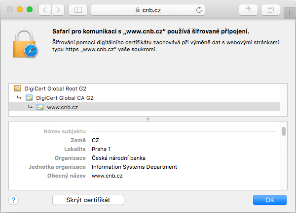 Zobrazení certifikátu Secure Site Pro Wildcard v adresním řádku prohlížeče Zobrazení certifikátu Secure Site Pro Wildcard v adresním řádku prohlížeče