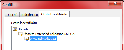 Chain důvěryhodného SSL certifikátu