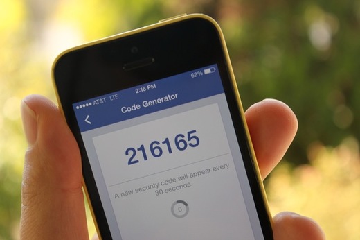 Facebook aplikace umí generovat kódy pro přihlášení