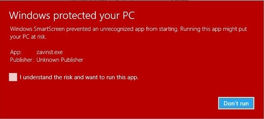SmartScreen ve Windows blokuje spuštění aplikace