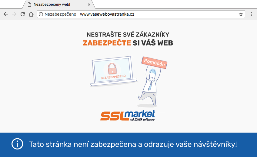 nezabezpečený web bez HTTPS odrazuje návštěvníky