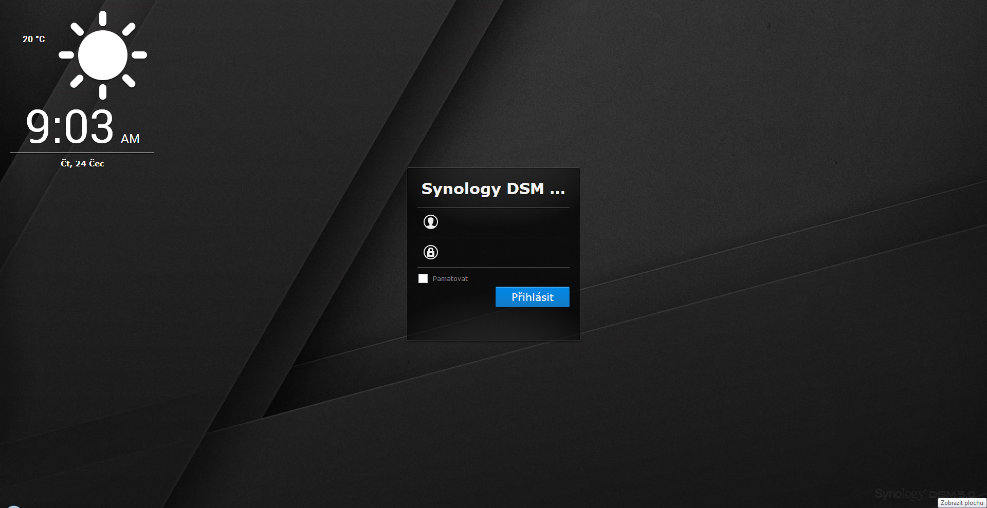 synology - přihlášení na NAS