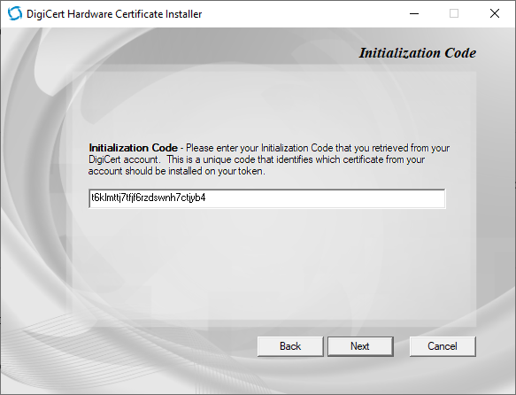 Instalace certifikátu na token pomocí DigiCert Hardware Certificate Installer